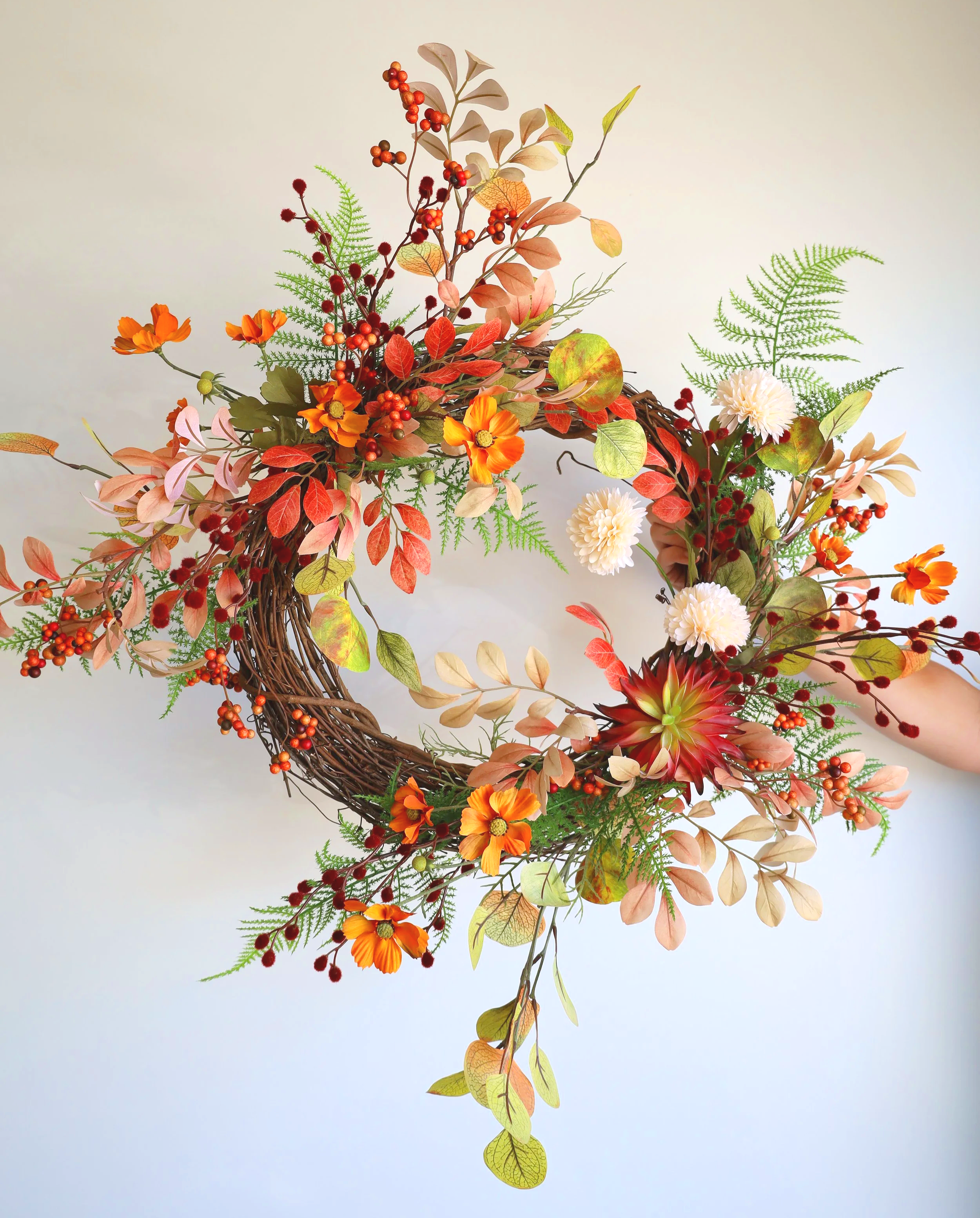 Seasonal Faux Wreath - Fall Color Palette