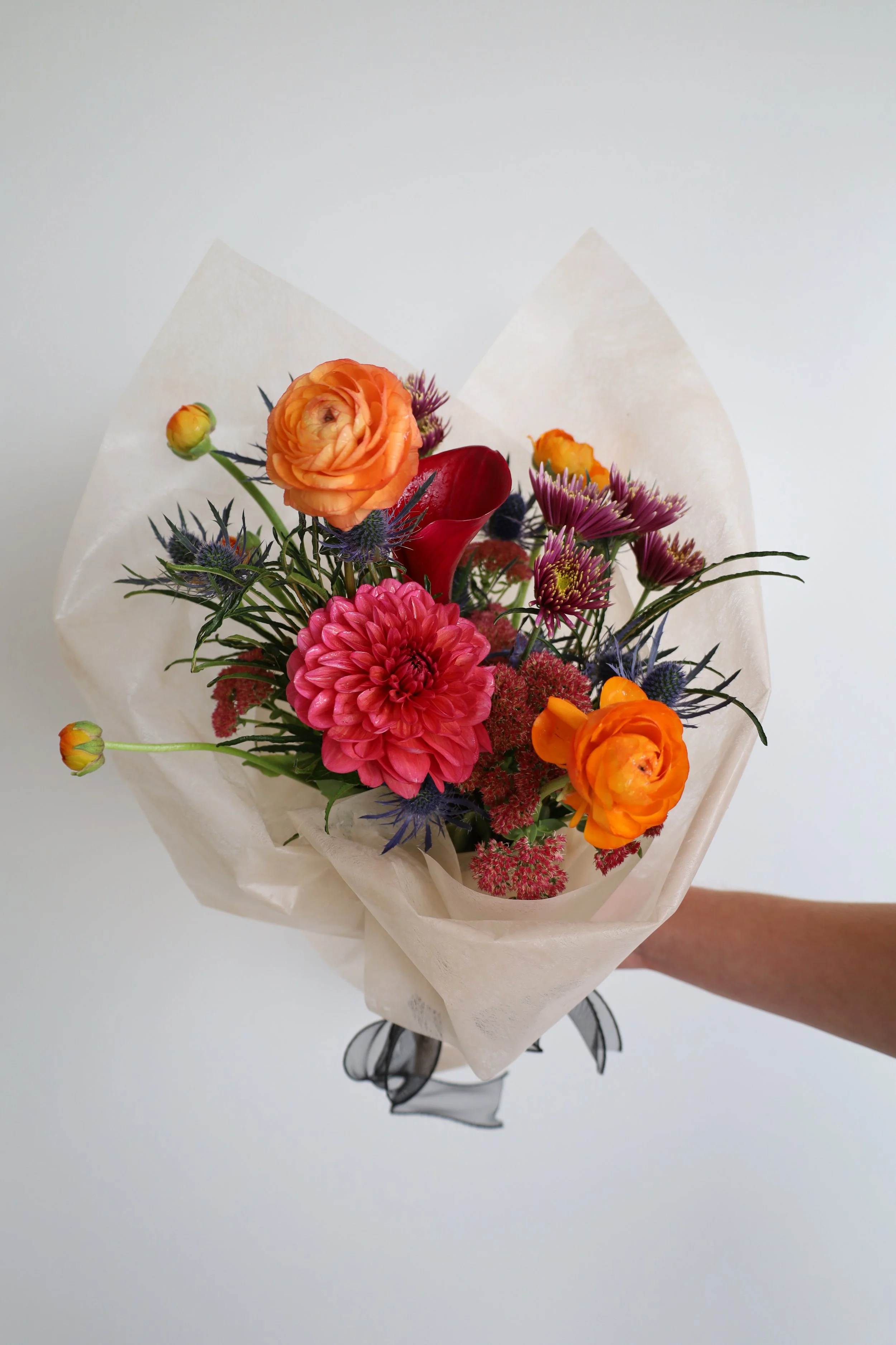 Hand-wrapped Bouquet- Seasonal Color Palette