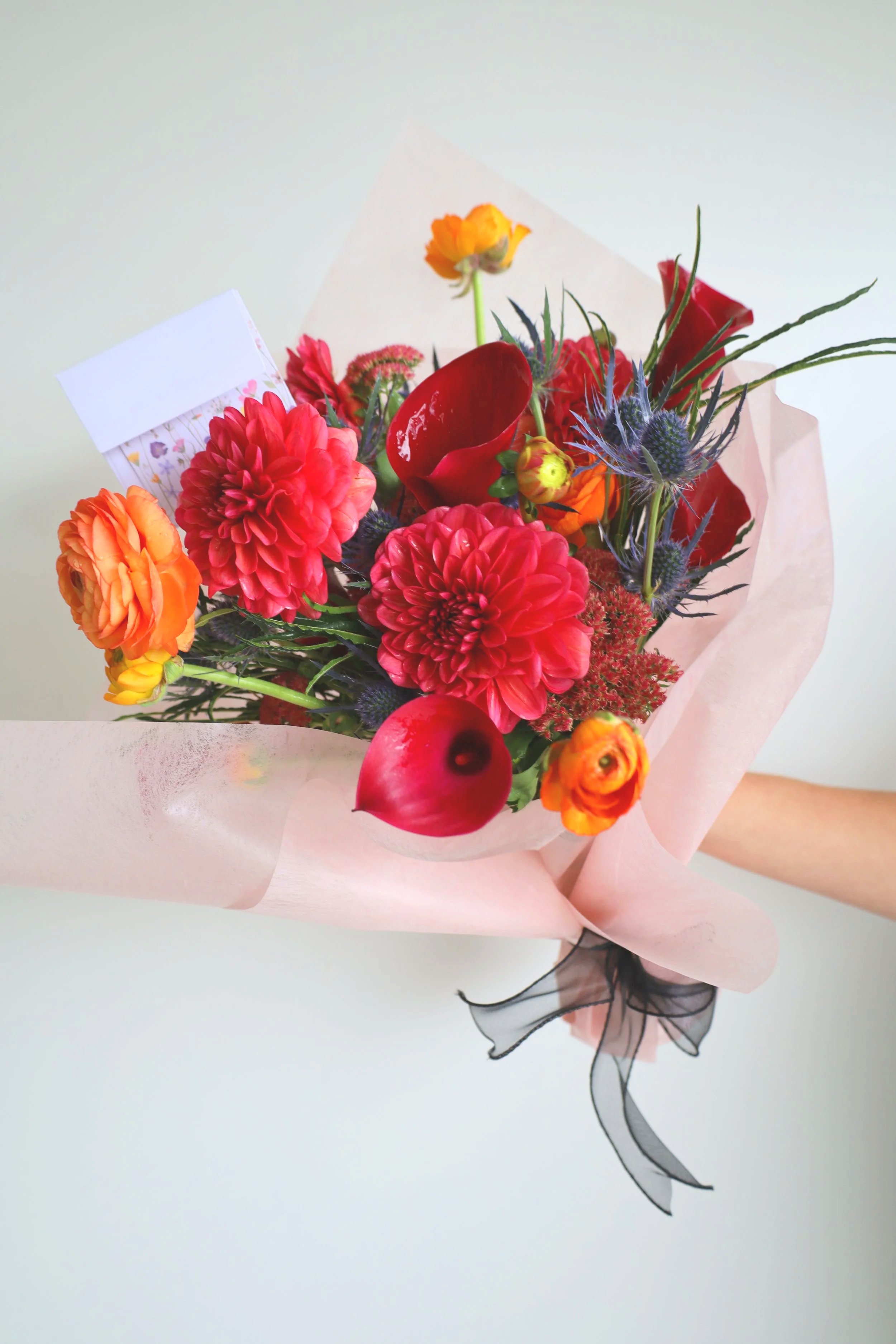 Hand-wrapped Bouquet - Seasonal Color Palette