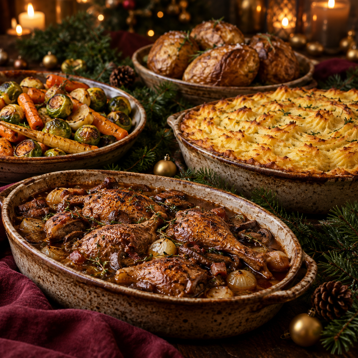 chicken, pies, vegetables
