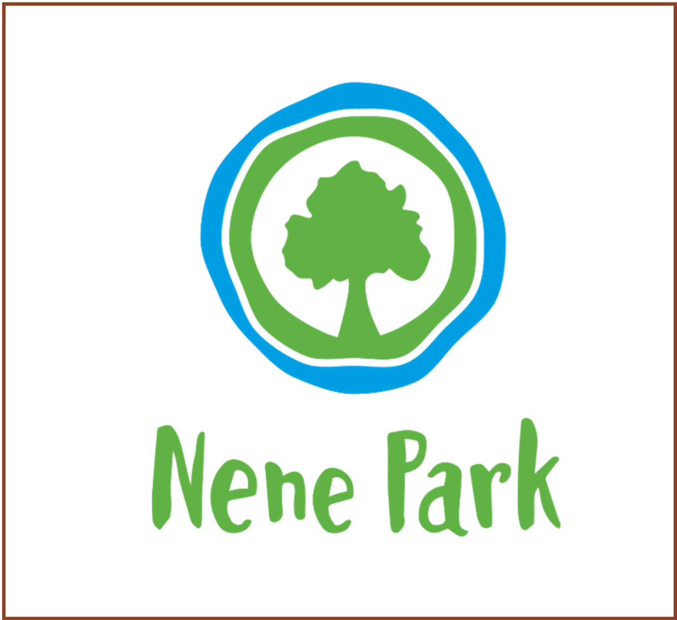 Logo of New Park with a tree inside a hexagon shape.
