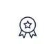 Icon of a medal or award ribbon.