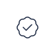 A checkmark inside a cloud icon, representing verified or approved status.