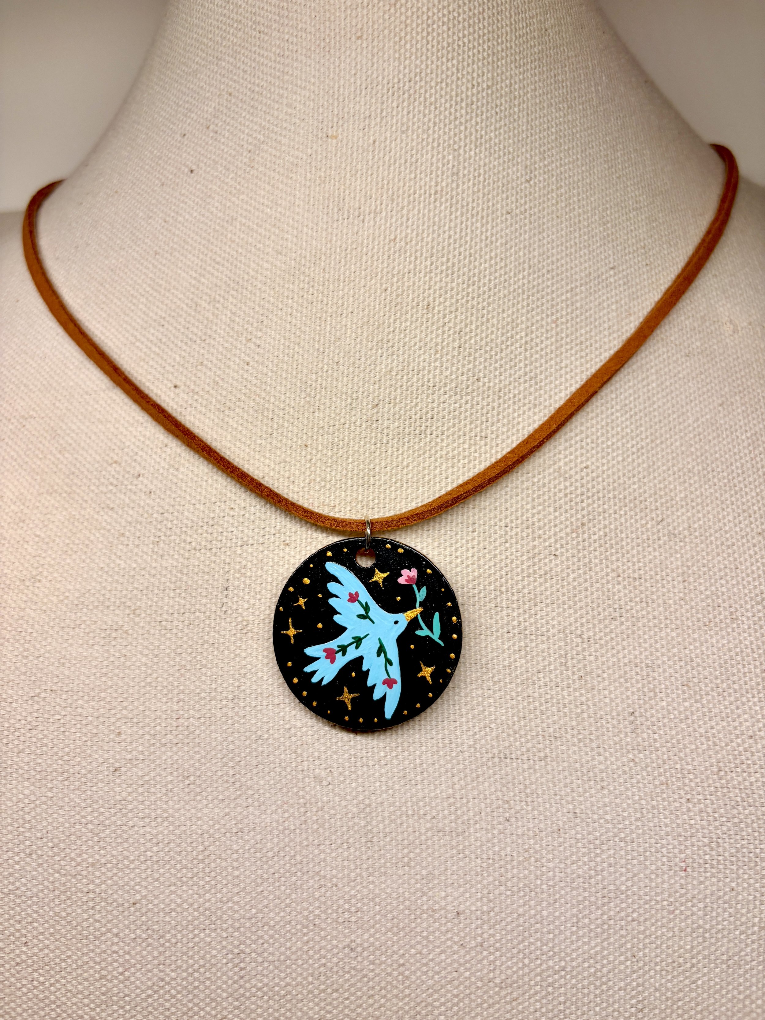 Folk Art Bird Pendant