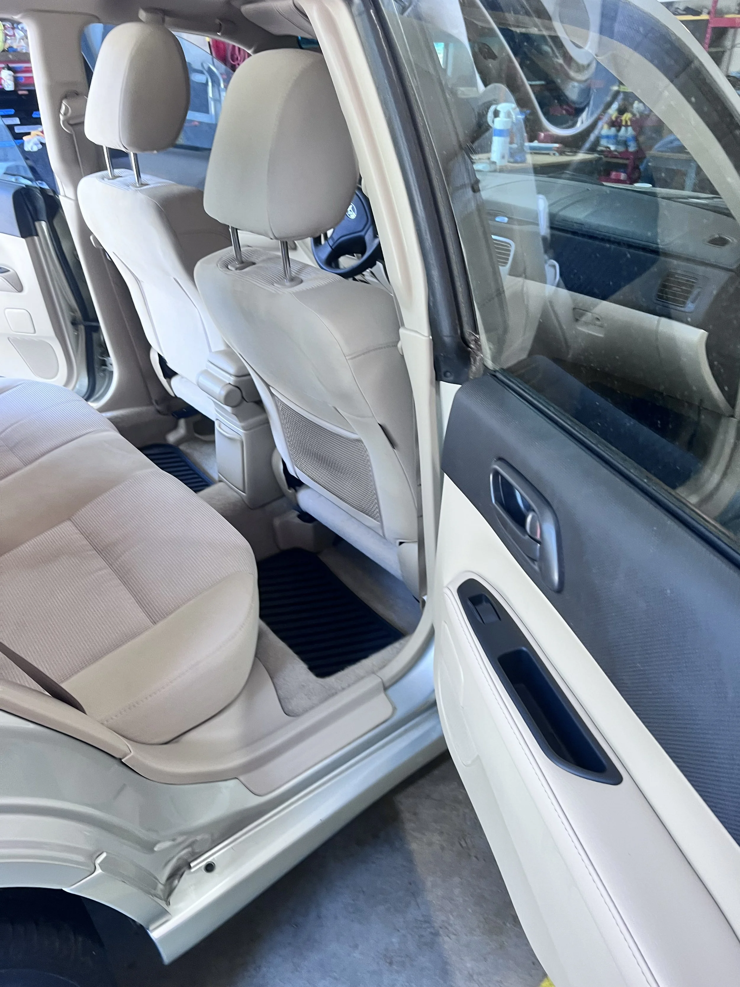 Finished cabin — Front seating and trim after professional interior detailing.
