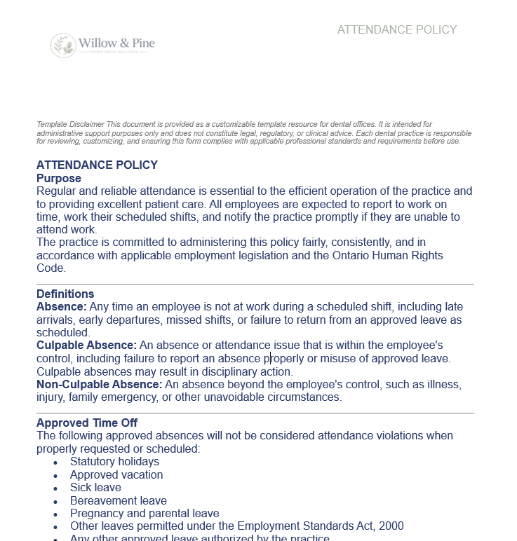 ATTENDANCE POLICY