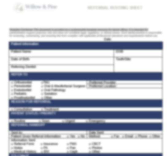 REFERRAL ROUTING SHEET