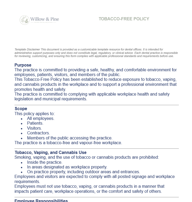 TOBACCO-FREE POLICY
