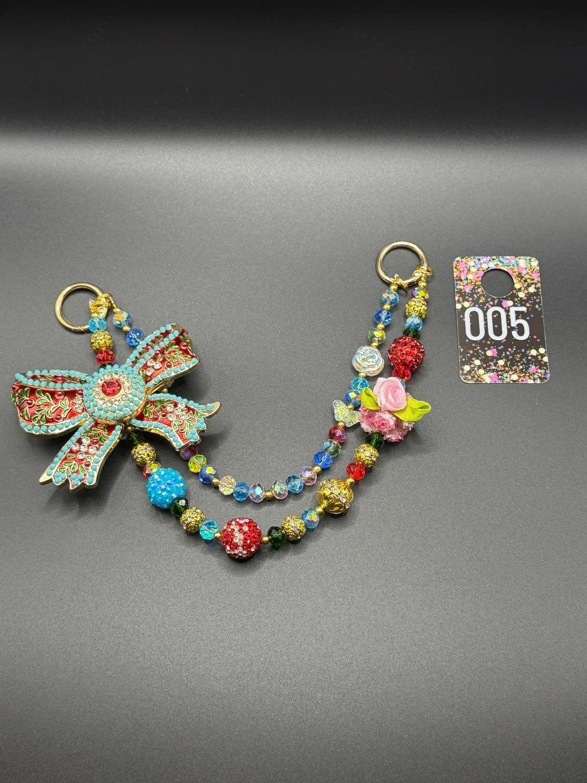 Fiesta Bloom Beaded Purse Charm