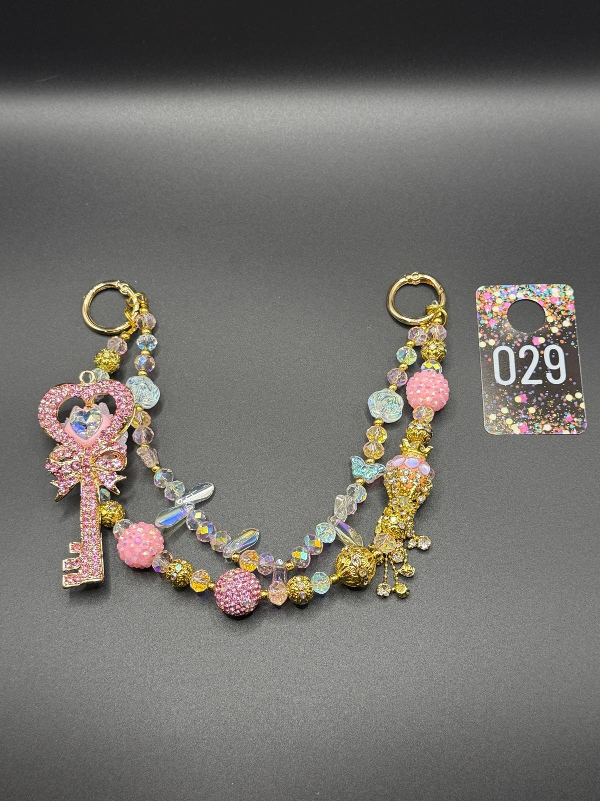 Enchanted Key Beaded Purse Charm