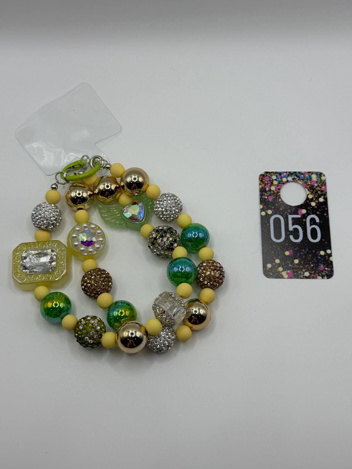 Golden Lime Sparkle Phone Charm