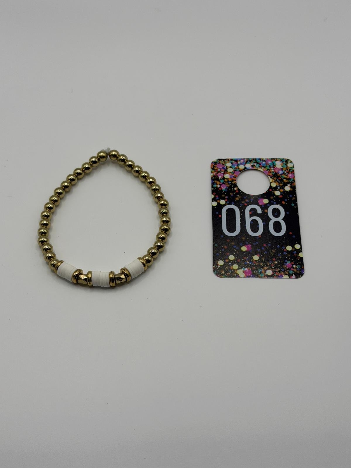 Gold & White Minimalist Beaded Bracelet