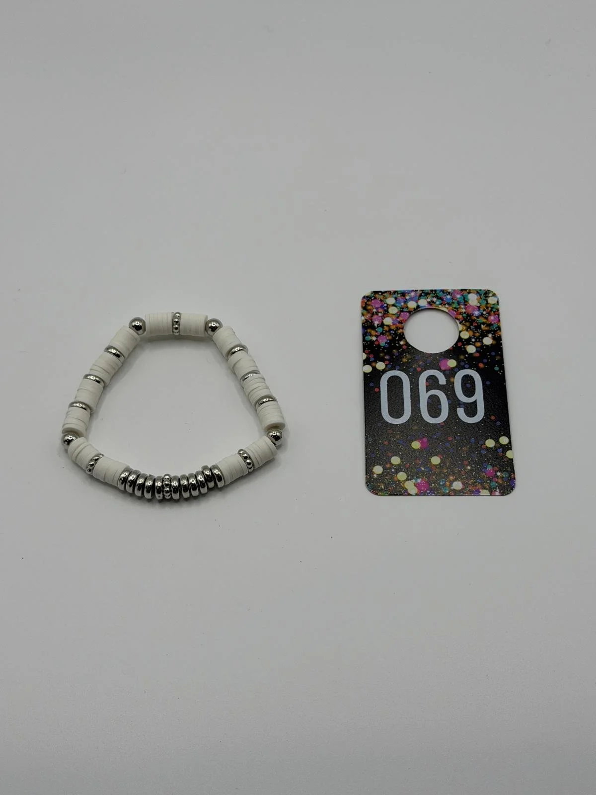 Minimalist White & Silver Beaded Bracelet