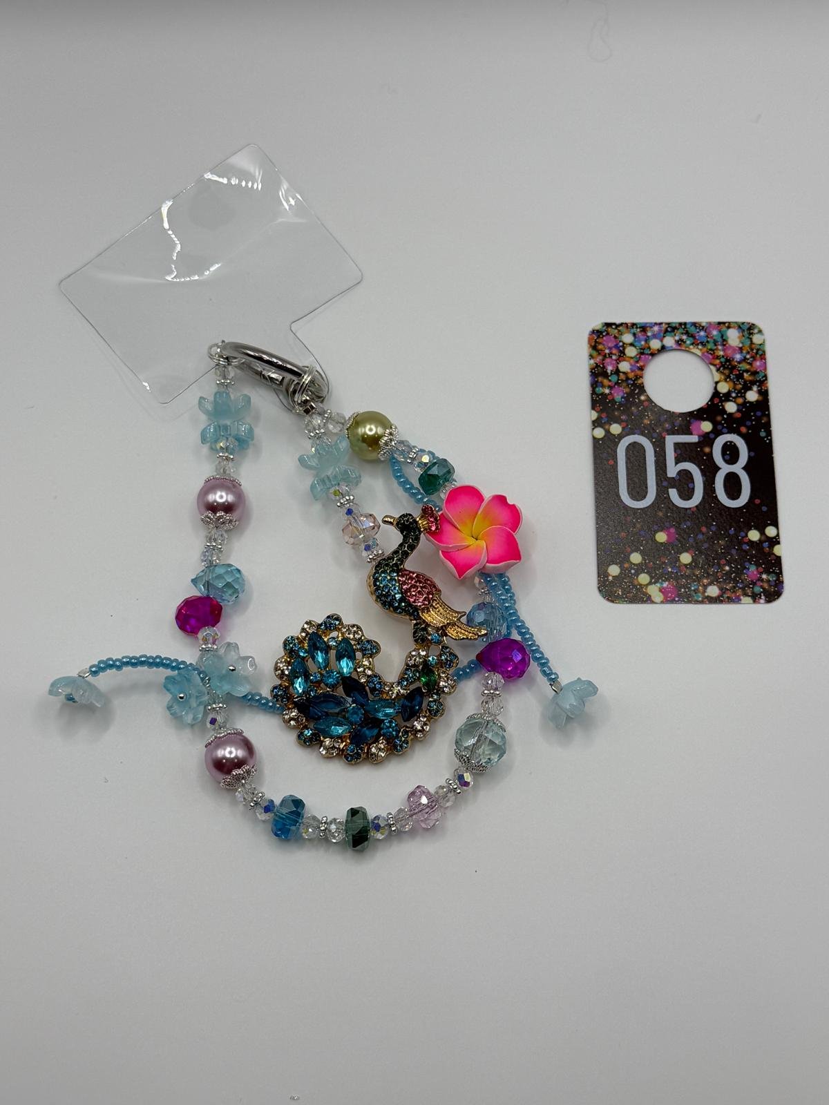Tropical Peacock Phone Charm