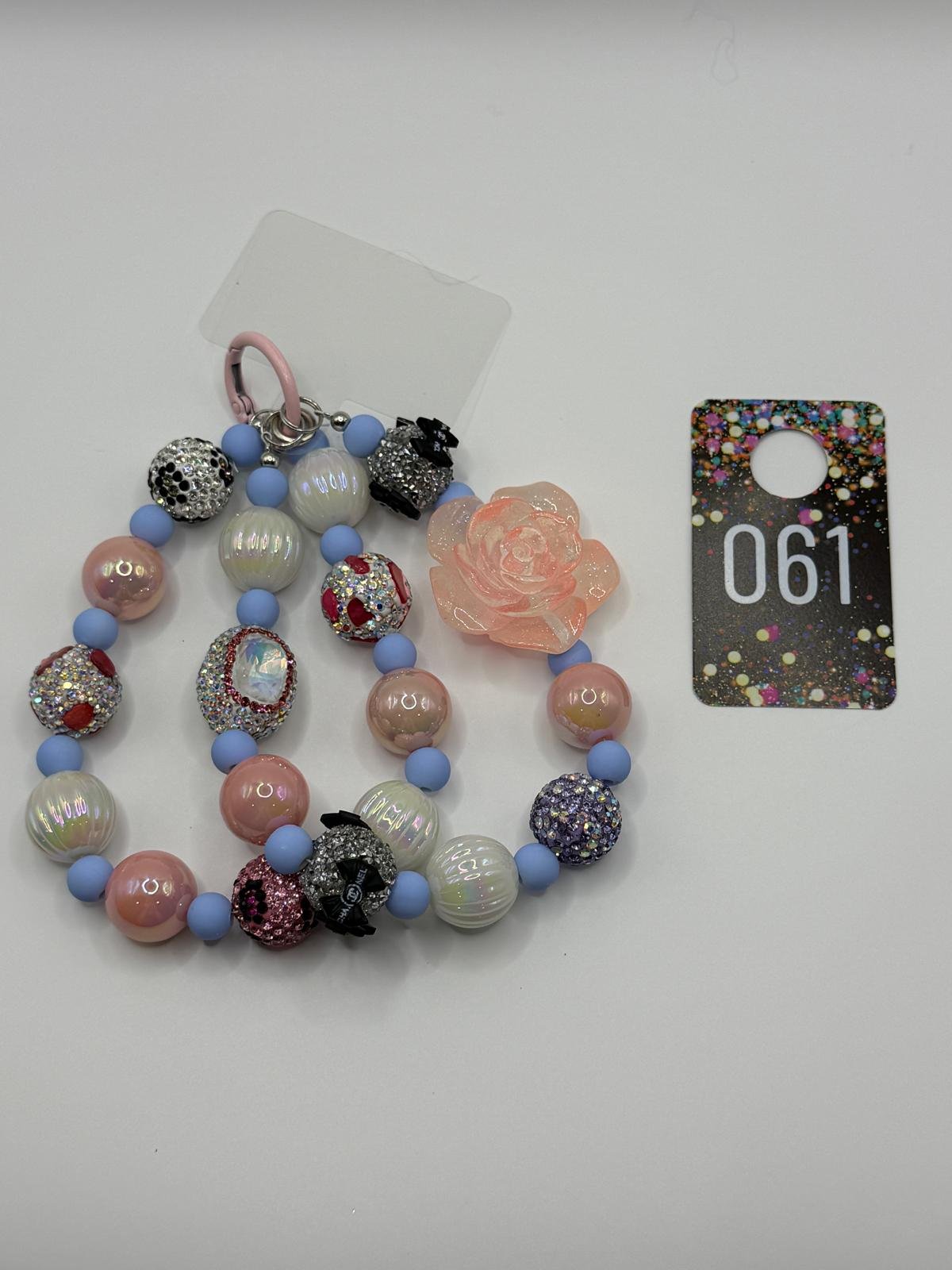 Blush Rose & Crystal Glam Phone Charm