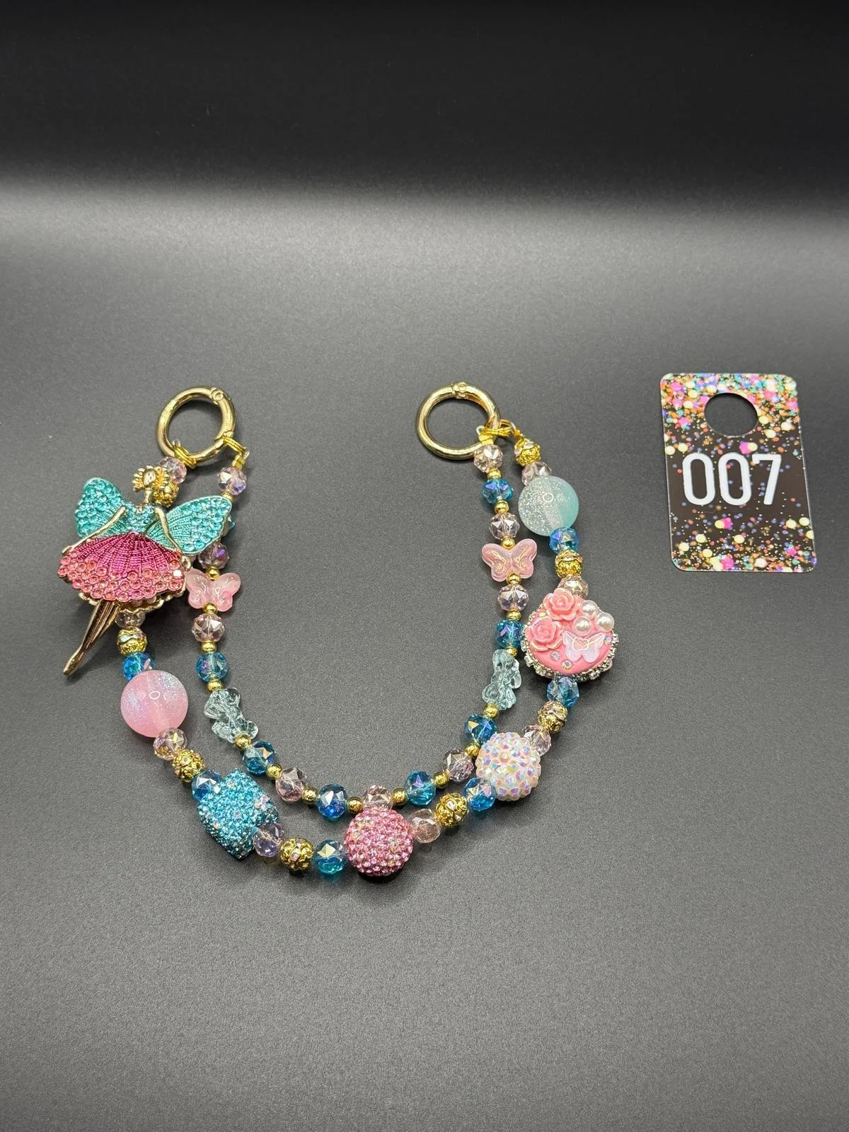 Butterfly Garden Beaded Purse Charm