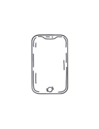 Outline of a smartphone with a black screen and a circular home button at the bottom.