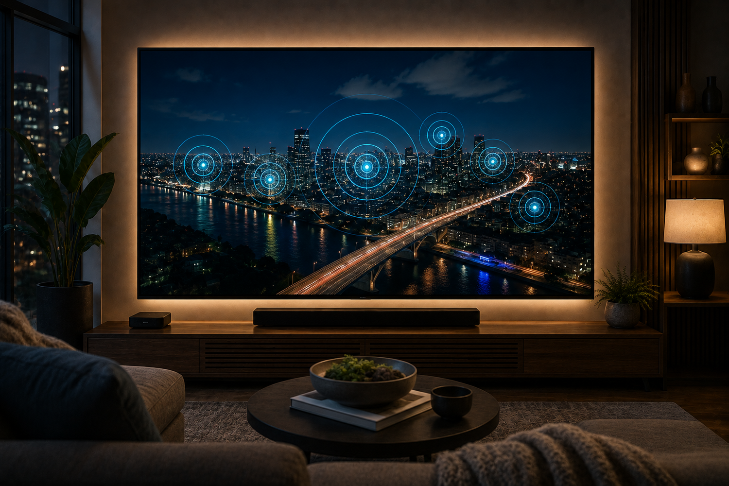 Streaming television displaying geographic audience targeting across a city