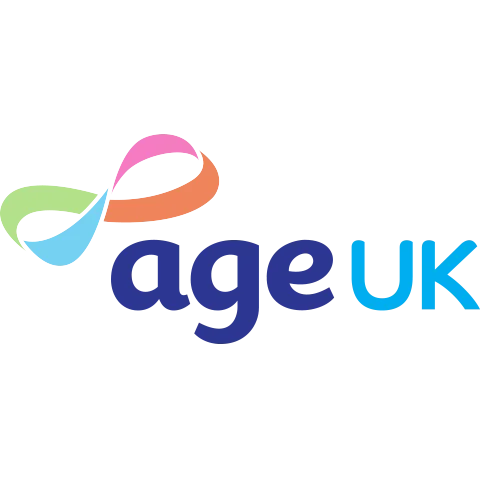 The Age UK logo featuring a colorful infinity symbol and the text 'age UK' in blue.