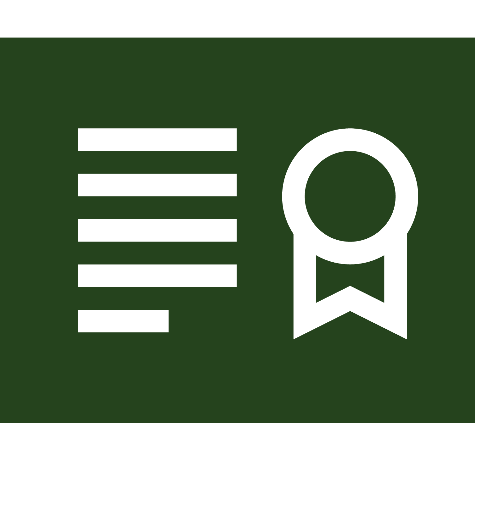A green diploma certificate with black text and a black ribbon with a circular seal on the right side.