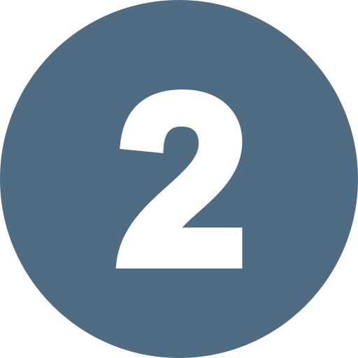 A blue circle with a white number 2 in the center.