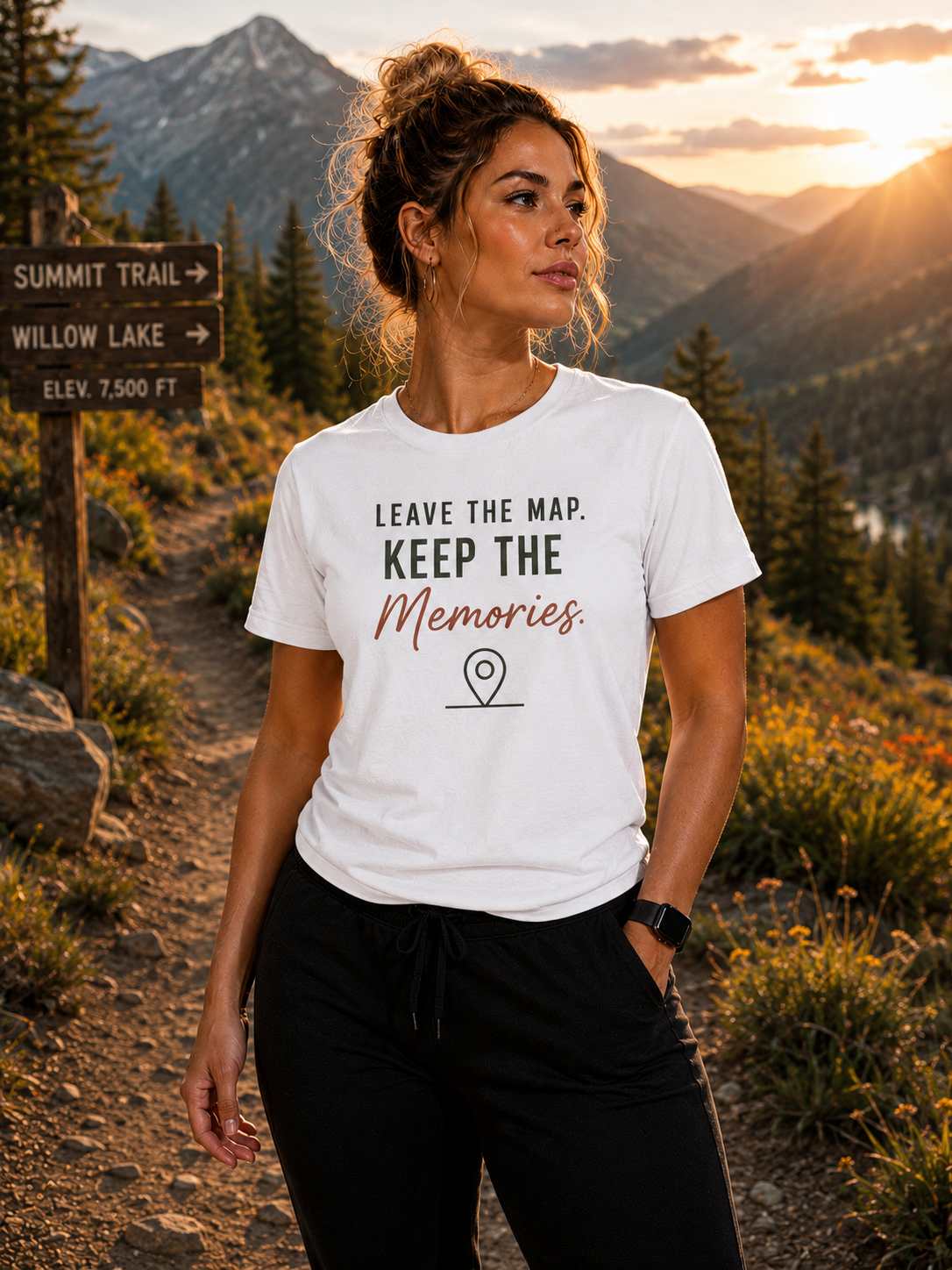 Women's Tee — "Leave the Map, Keep the Memories" Travel Graphic Shirt