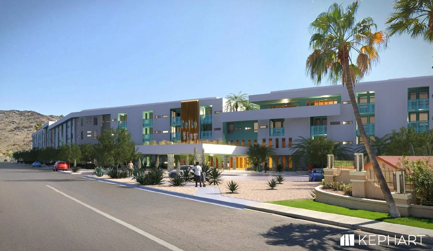 Modern multi-story residential building in Phoenix, Arizona.