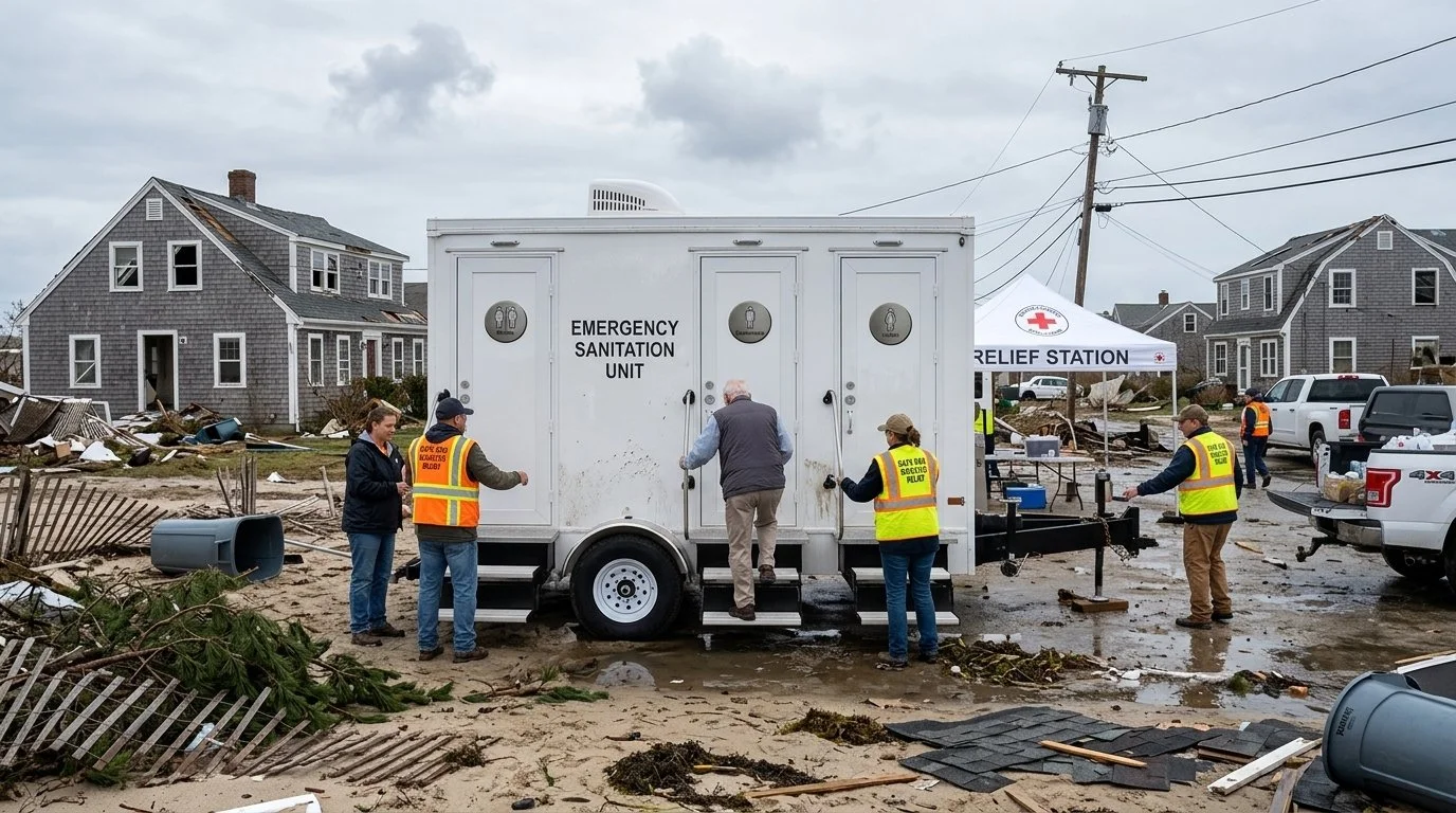 emergency relief restroom trailer rentals Massachusetts