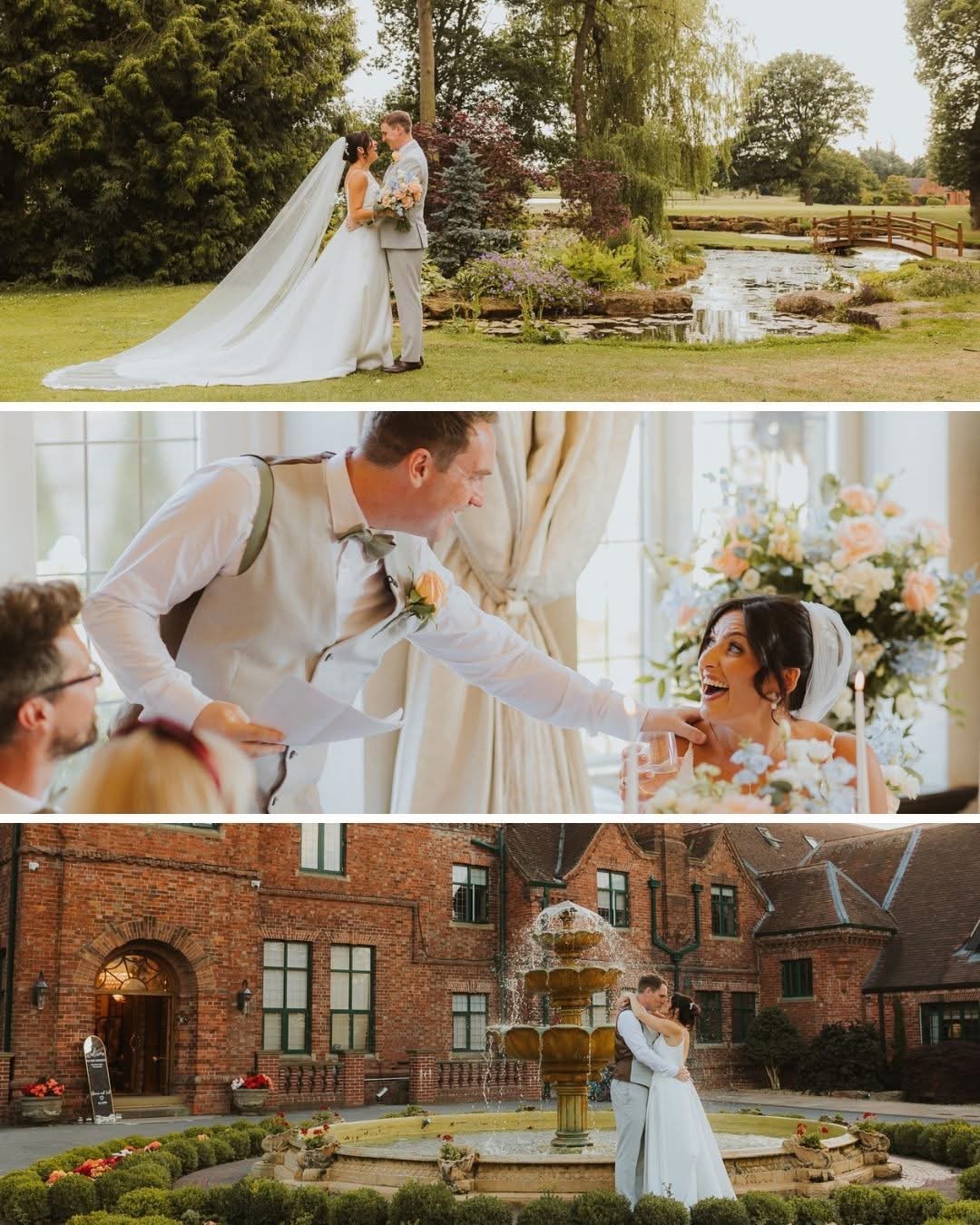 Wedding flowers at Aldwark Manor. 