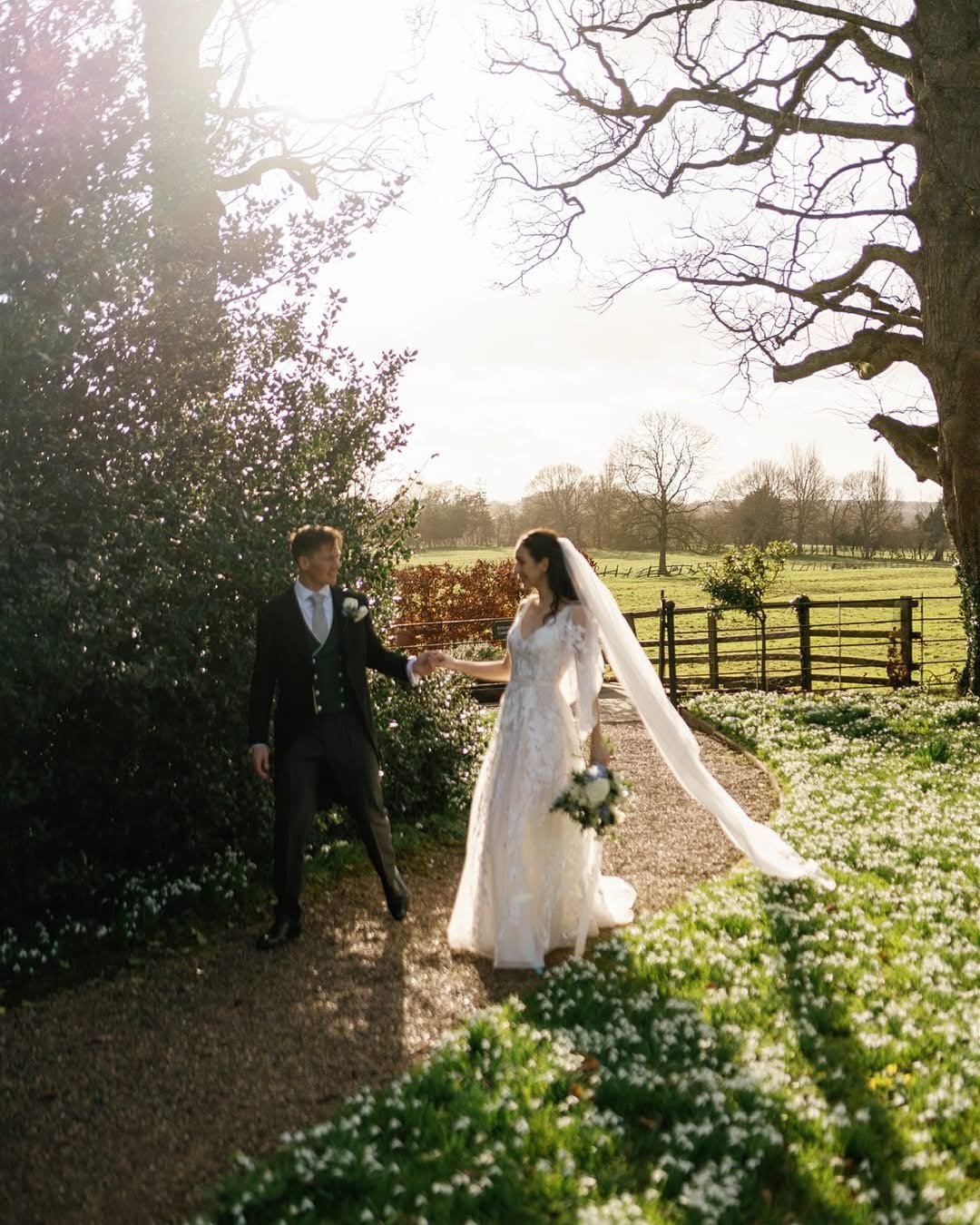 White and green wedding flowers at Goldsborough Hall Yorkshire. 
