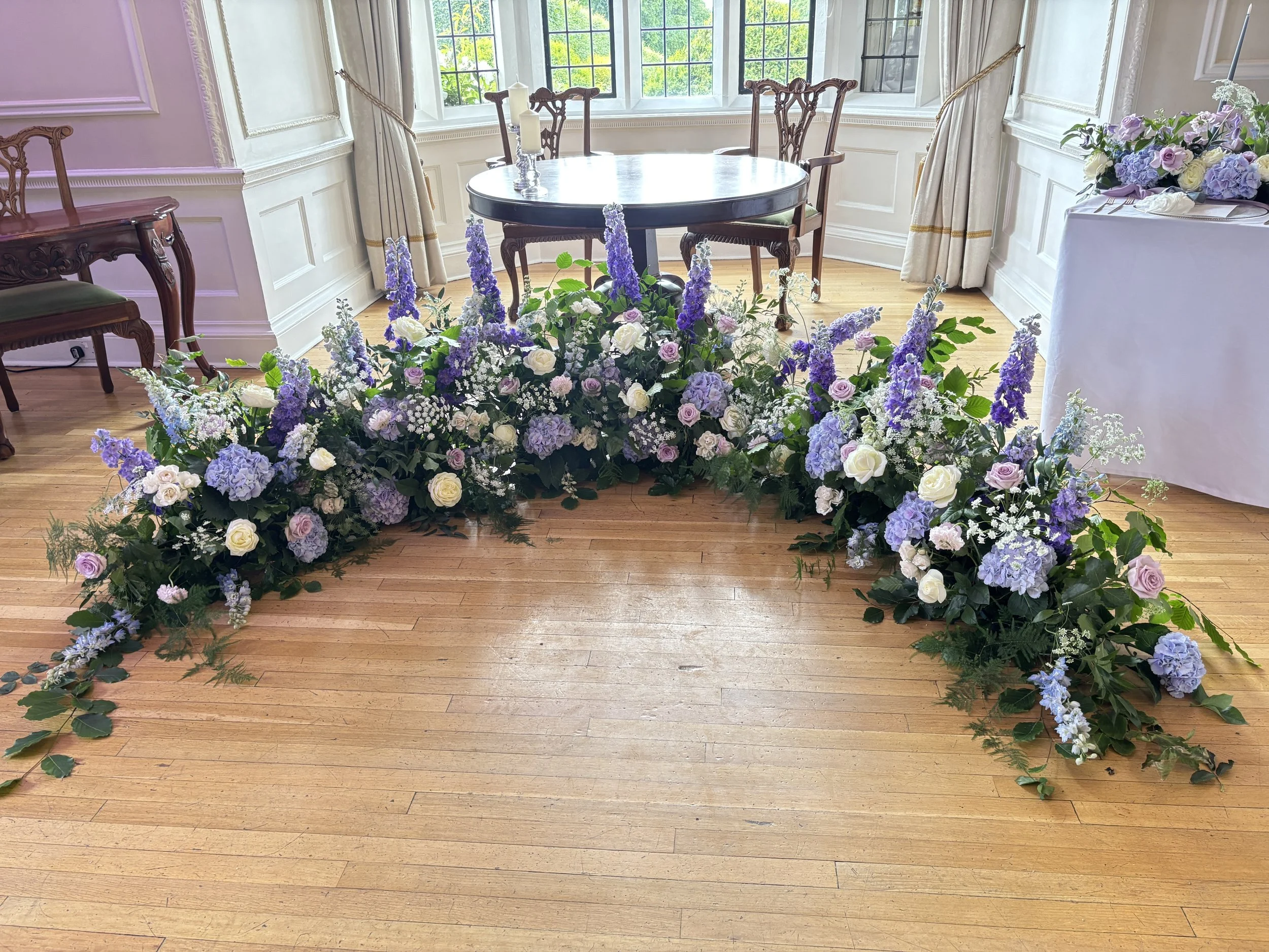 Wedding flowers at Goldsborough Hall. 