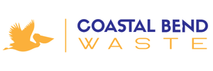Coastal Bend Waste logo with a flying bird icon on the left and the text 'COASTAL BEND WASTE' in blue and orange.