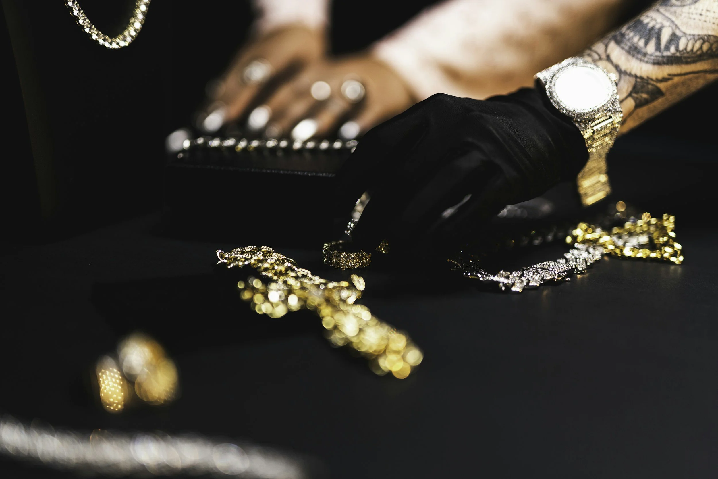 Gold jewelry being professionally evaluated