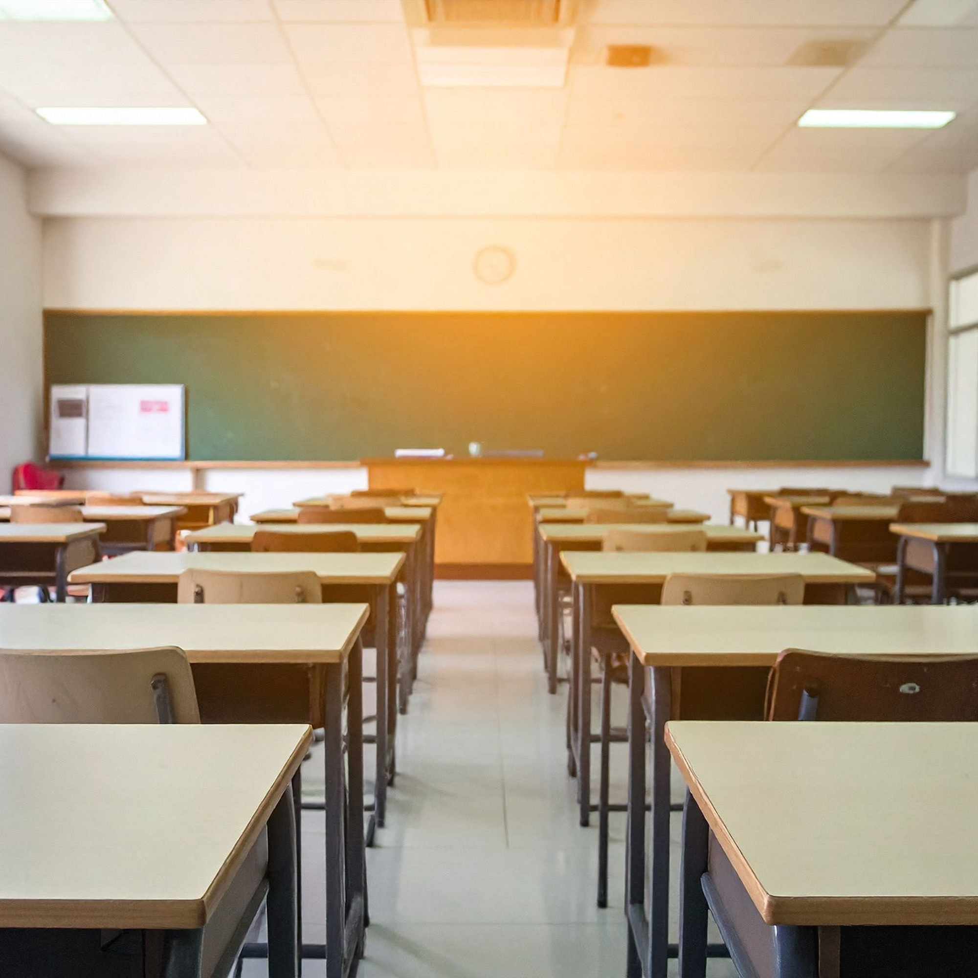 Clean classroom in an educational facility maintained by professional cleaning services.