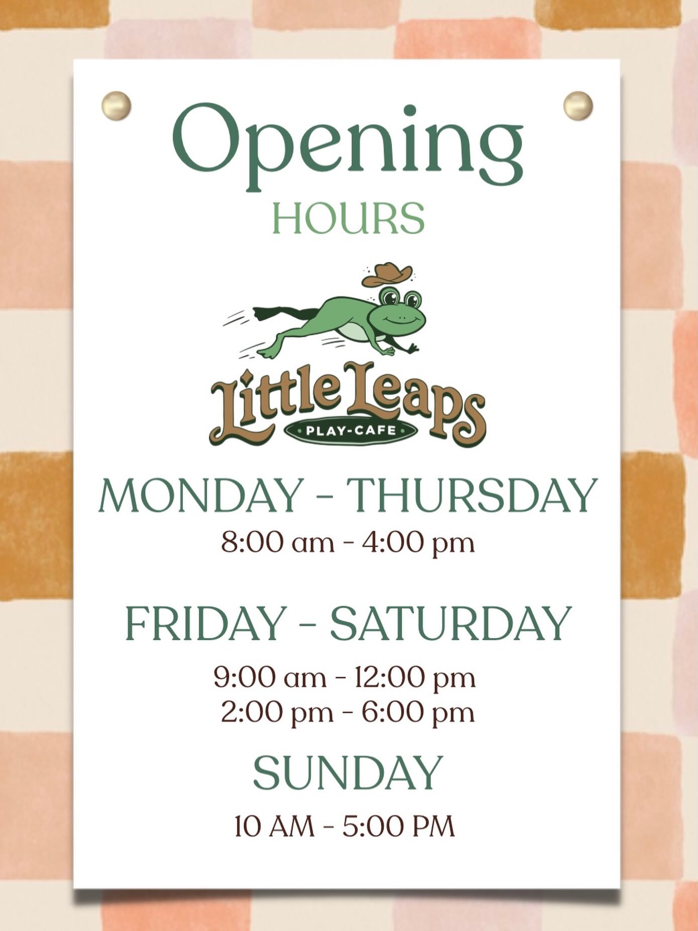 Check out our NEW hours and plan your next play date!!!! See you soon 🐸
#littleleapsplaycafe #leandertexas #cedarpark #playcafe