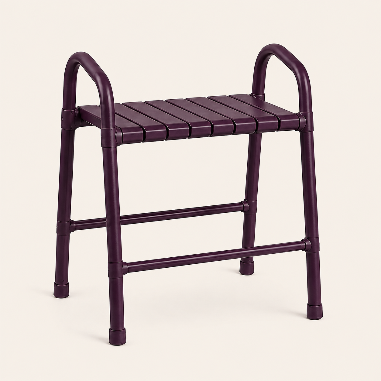Portable Vinyl-Coated Shower Seat with Support Arms
