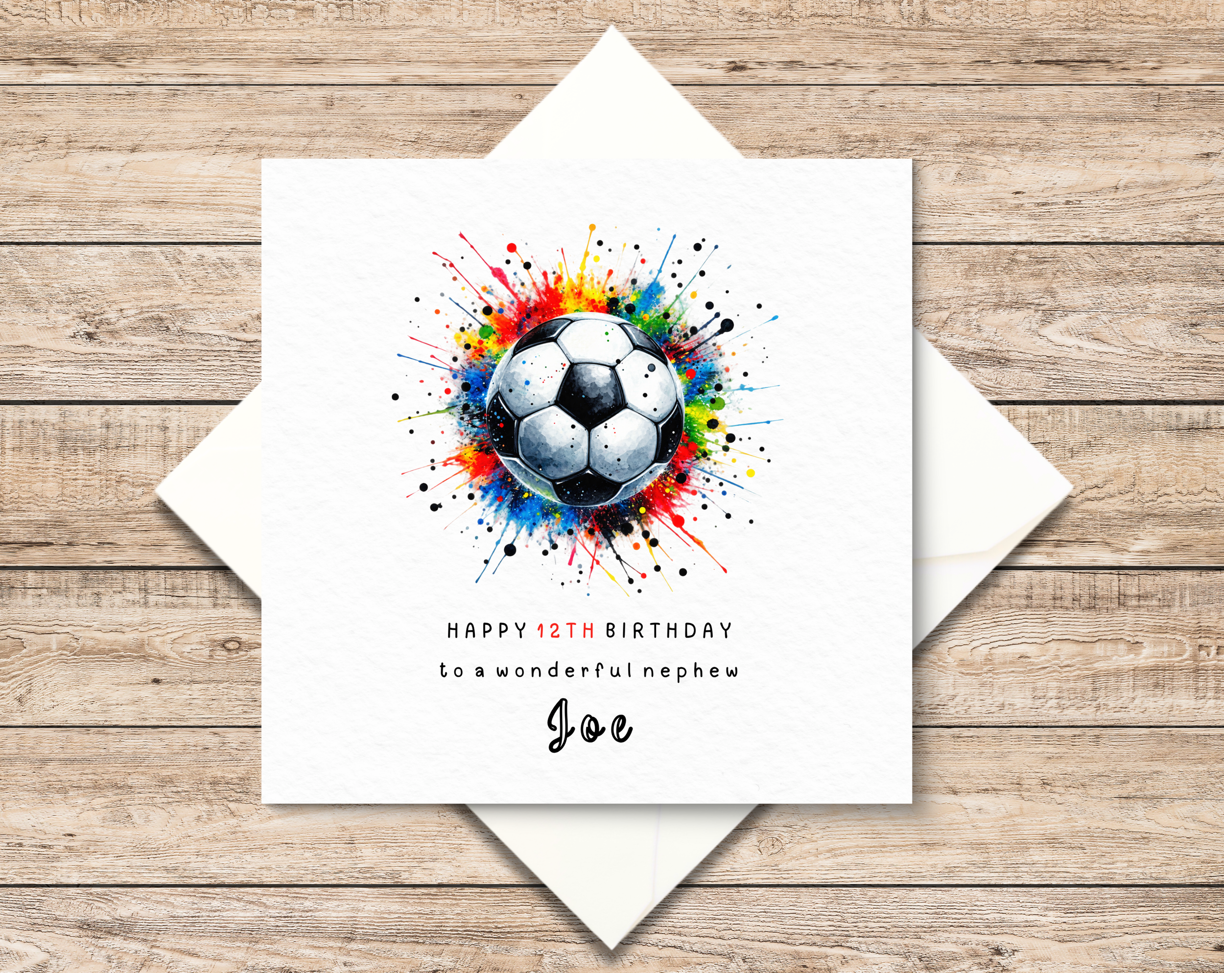 Personalised Football Birthday Card For Boys And Girls - Kids - Teens - Footie Fan