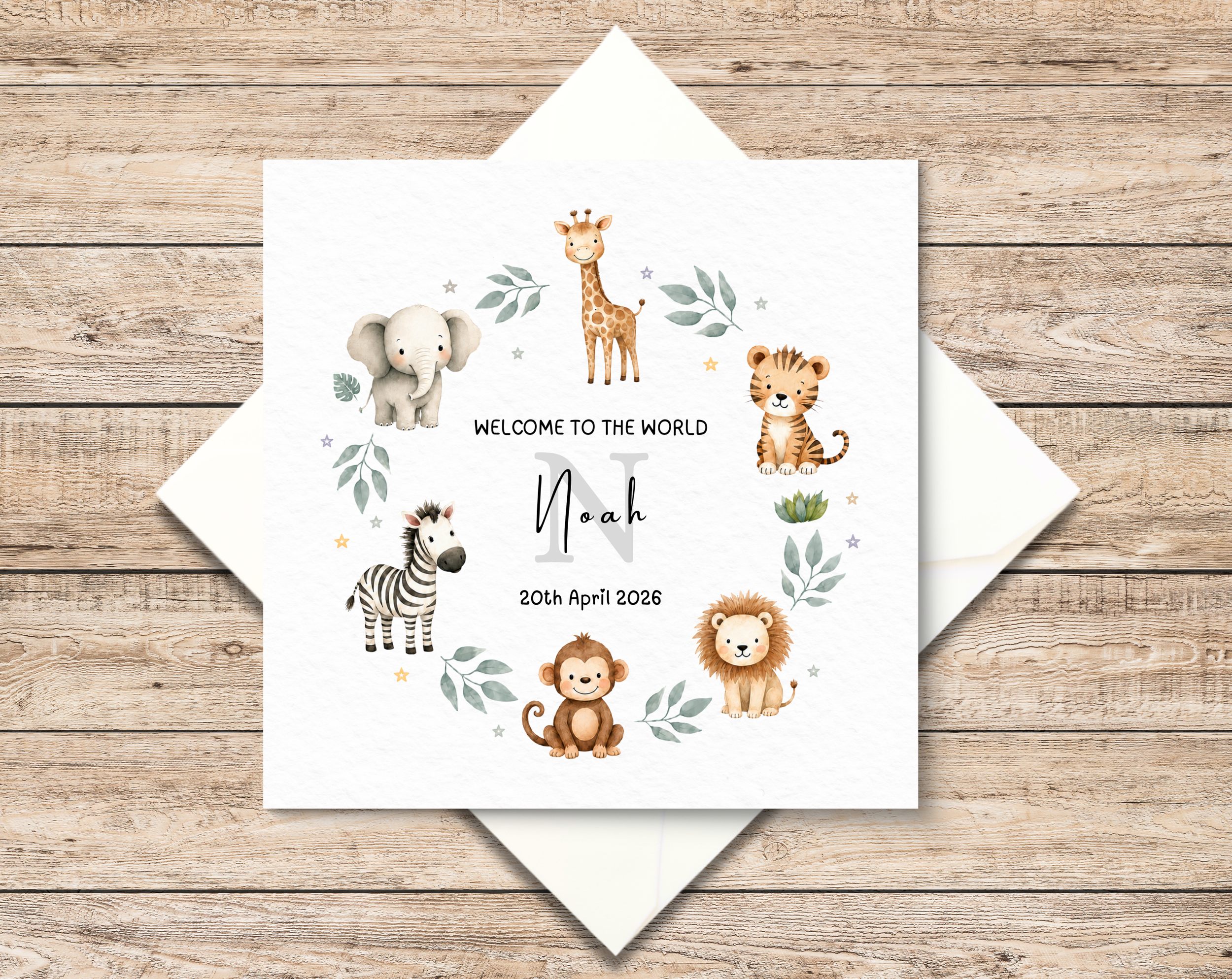 Personalised New Baby Card For Welcoming A New Baby Boy Or Girl - Gender Neutral Baby Card