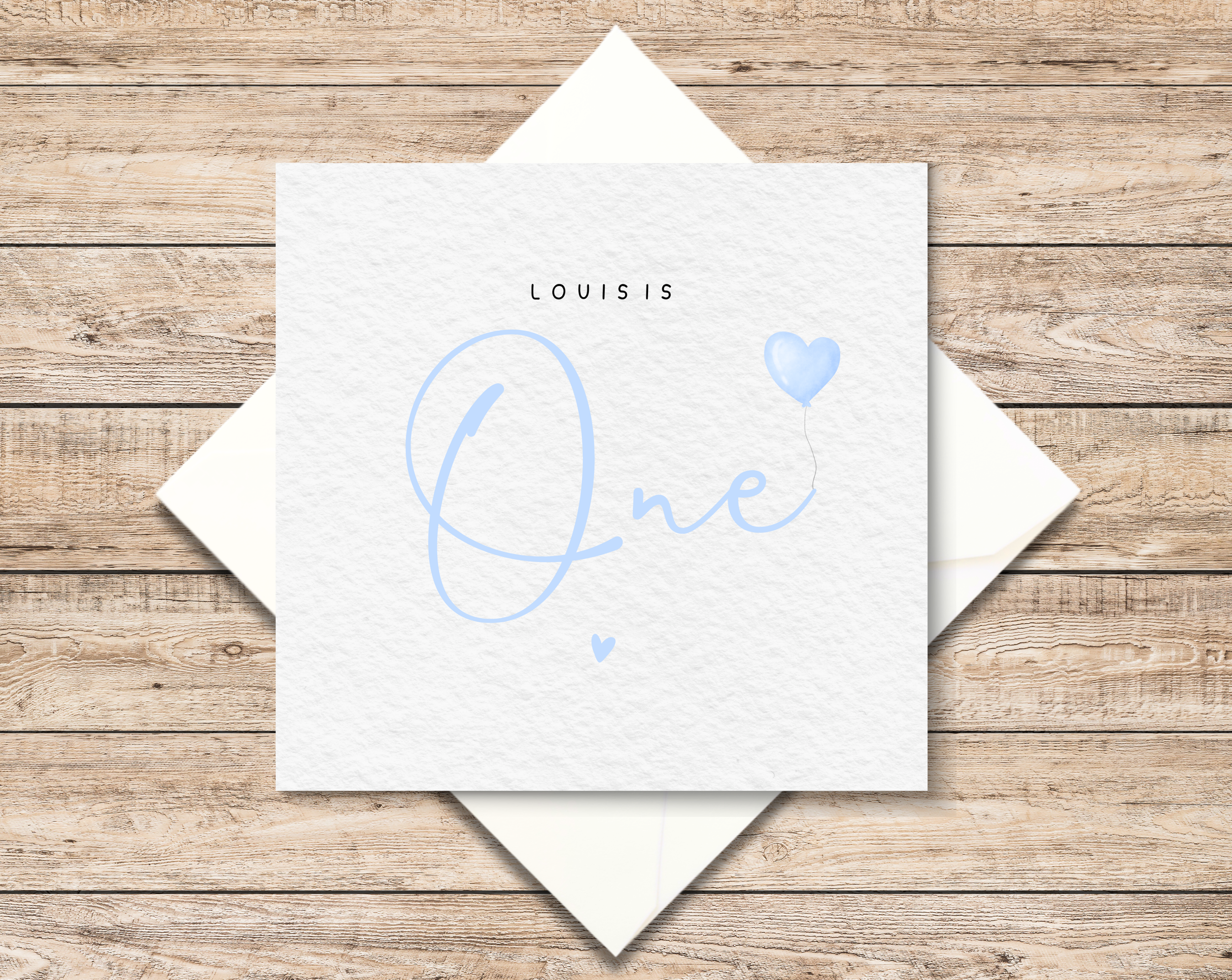 Personalised 1st Birthday Card For Boy - First Birthday Card - One Year Old Card - Birthday Card For Son - Blue Balloon Birthday Card