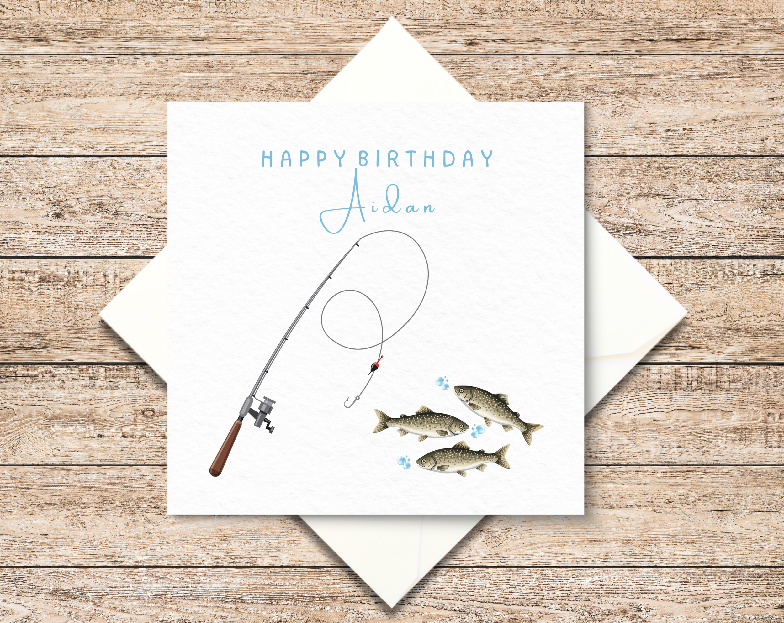 Personalised Fishing Birthday Card for Him - Brother - Son - Dad - Angling Card