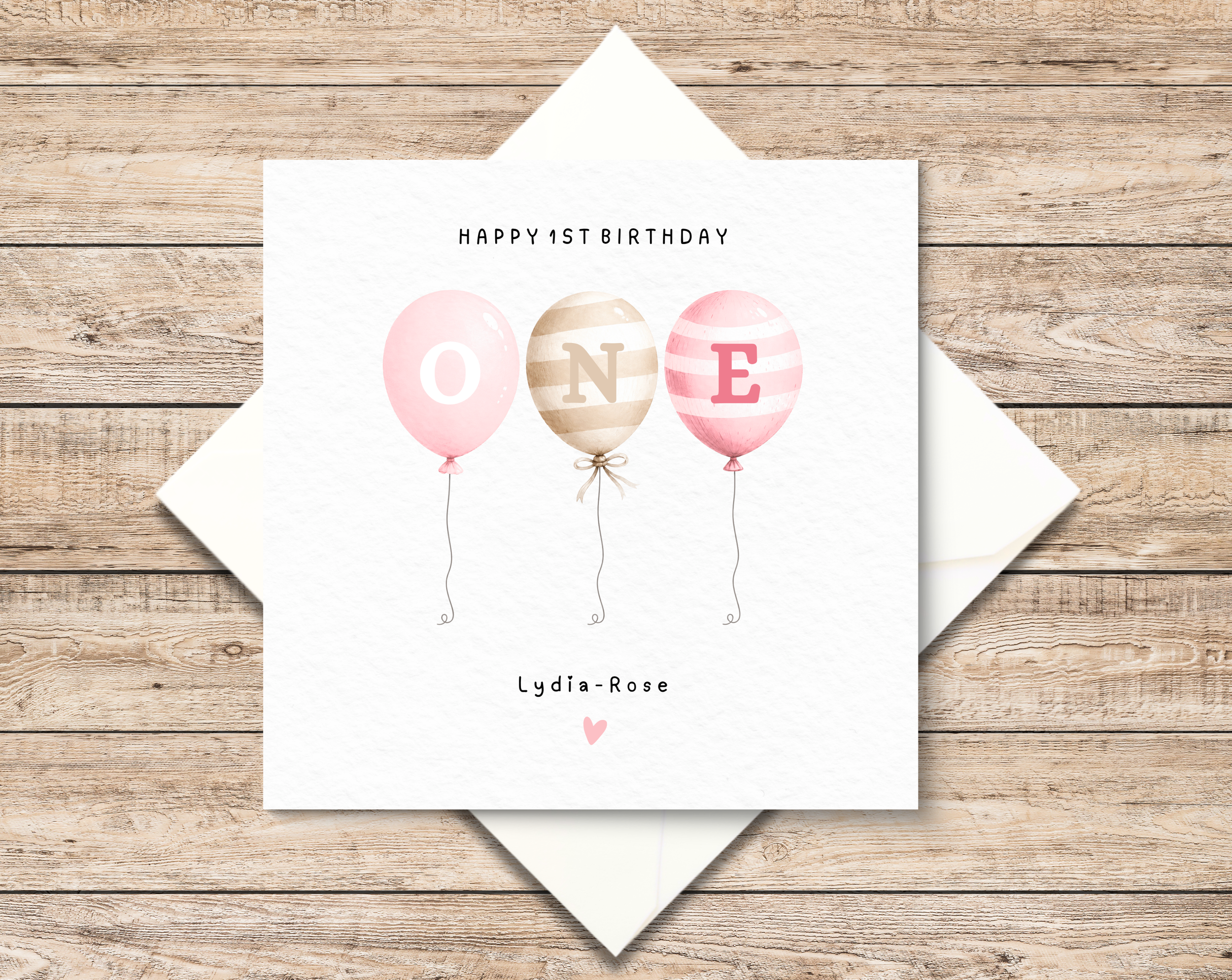 Personalised 1st Birthday Card - Children Personalised Birthday Card - First Birthday - Girls First Birthday Card - 1st Birthday Gift