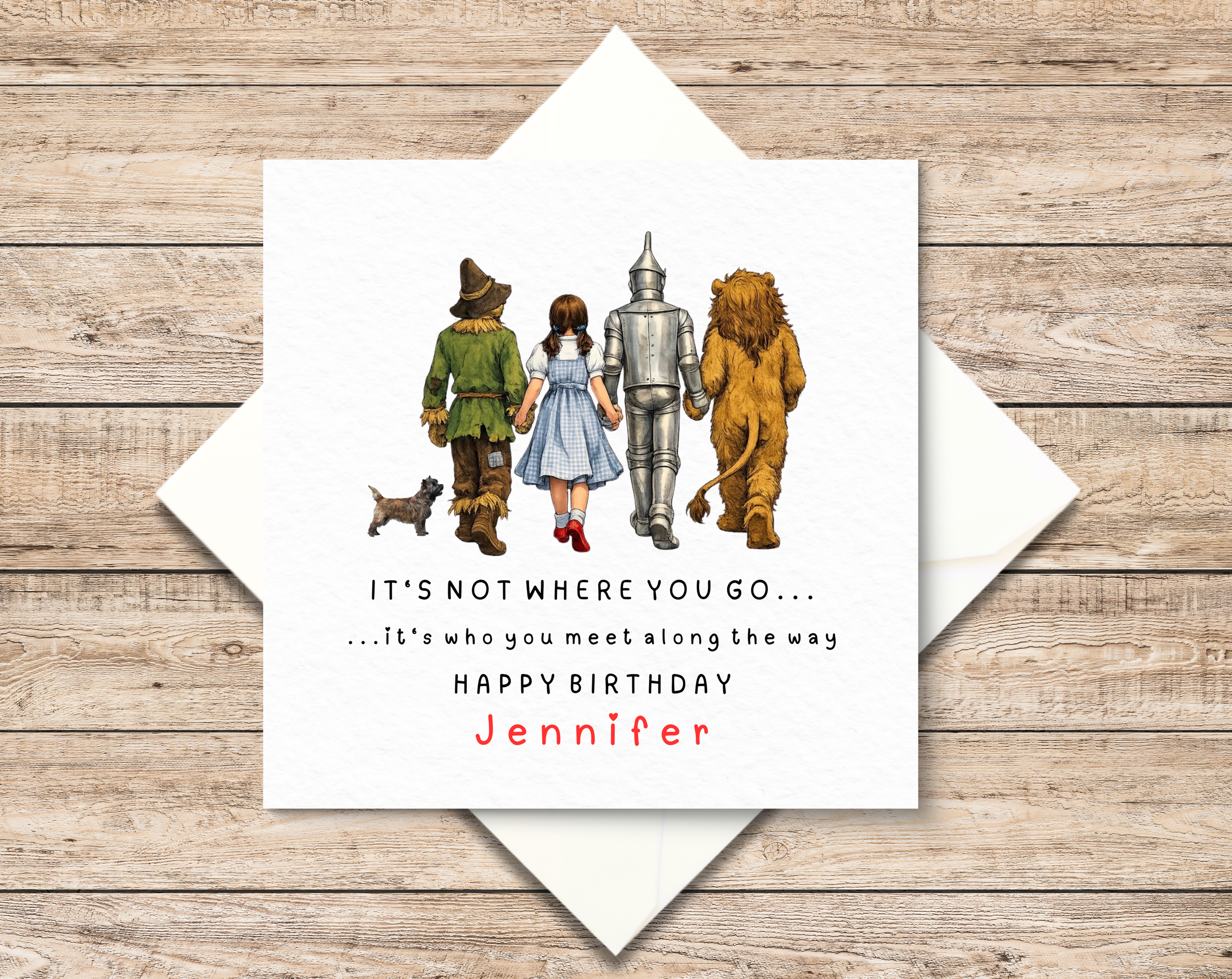 Personalised Wizard of Oz Birthday Card - Yellow Brick Road - Dorothy