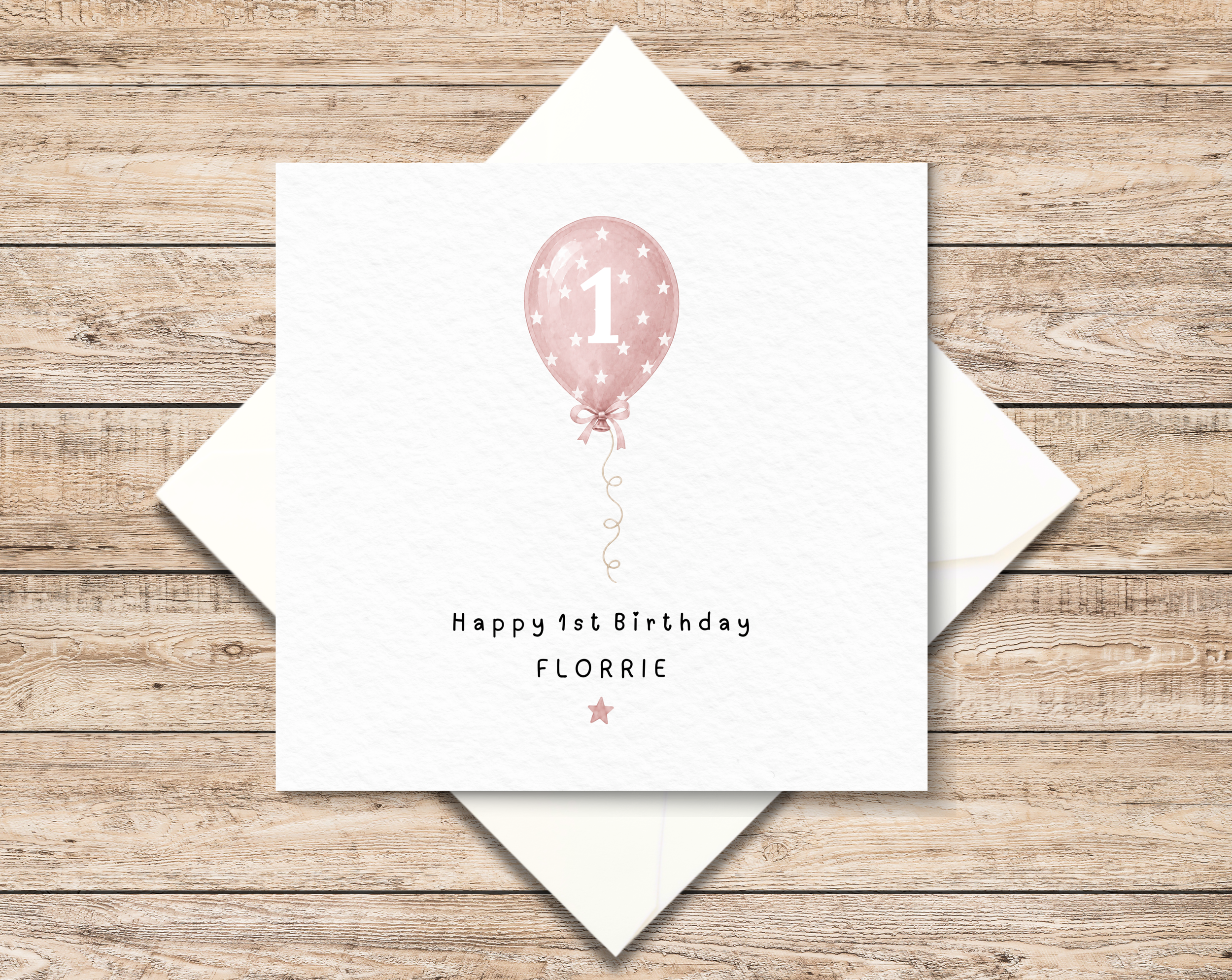 Personalised 1st Birthday Card - First Birthday Card - Birthday Card for Girl - Cute 1st Birthday Card
