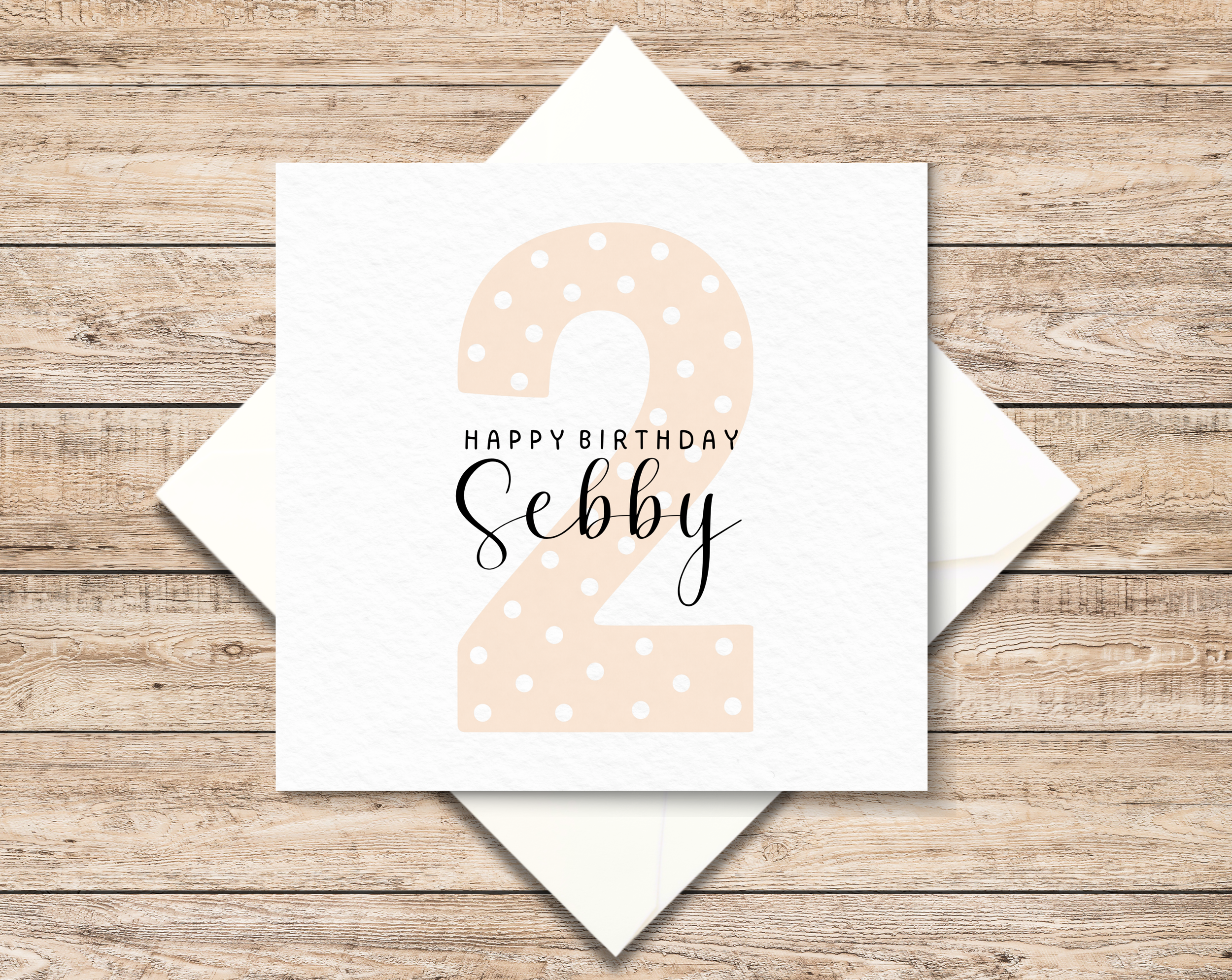 Personalised 2nd Birthday Card - Second Birthday Card - Personalised Name Birthday Card - Girls 2nd Birthday Card - Boys 2nd Birthday Card