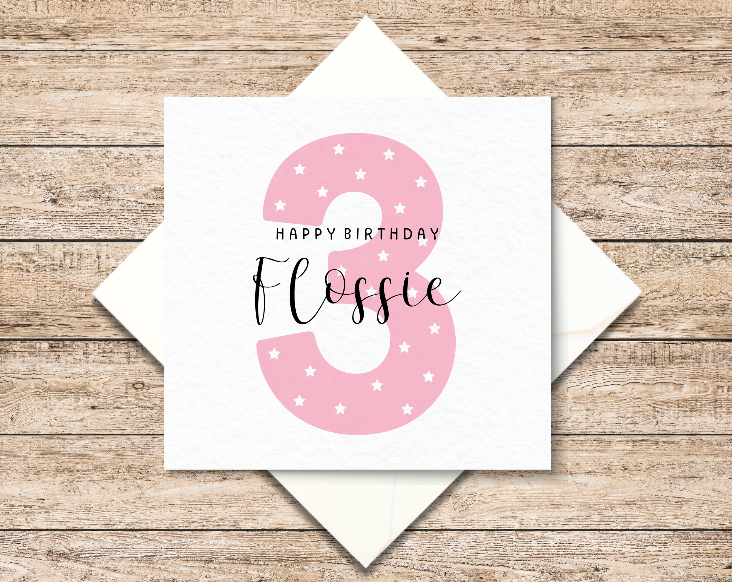 Personalised 3rd Birthday Card - Third Birthday Card - Personalised Name Birthday Card - Girls 3rd Birthday Card - Boys 3rd Birthday Card
