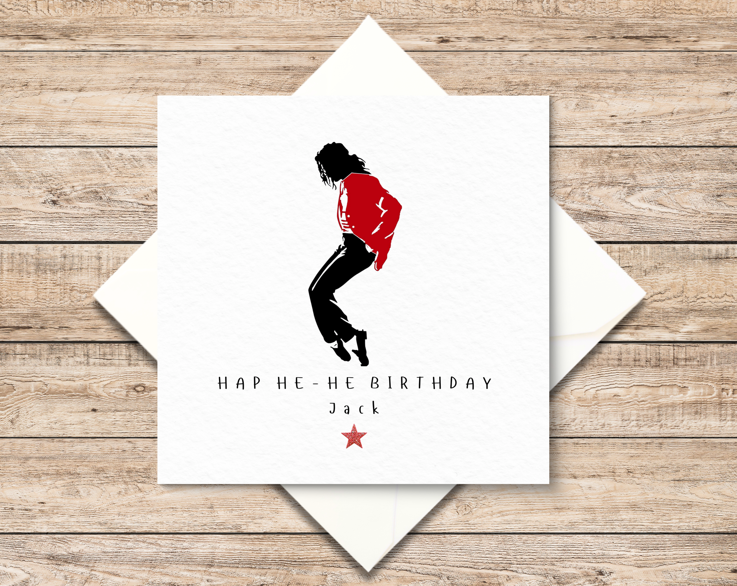 Personalised MJ Birthday Card - Michael Jackson - Son - Grandson - Husband - Daughter - King Of Pop