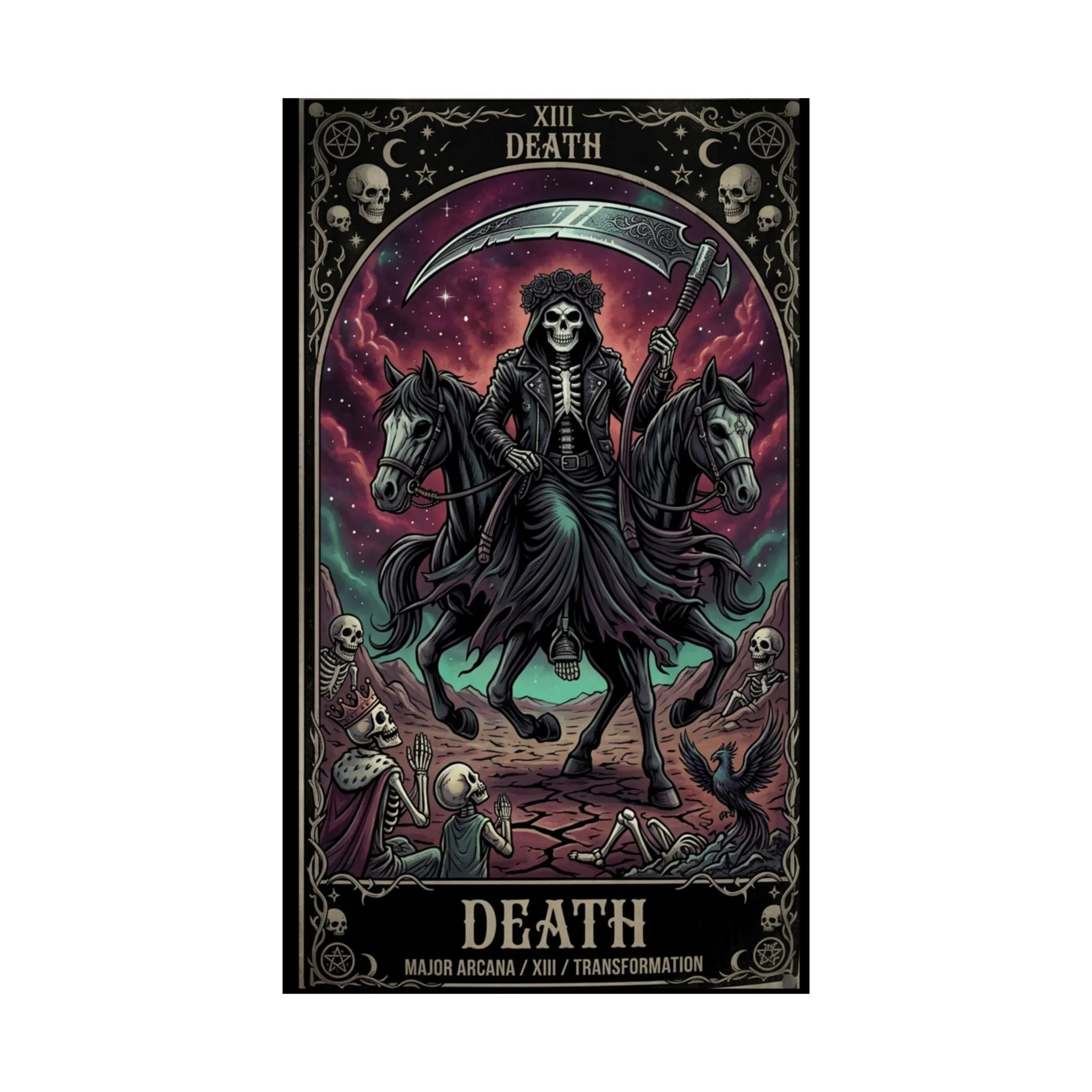Death Tarot Poster — Gothic Matte Vertical Wall Art