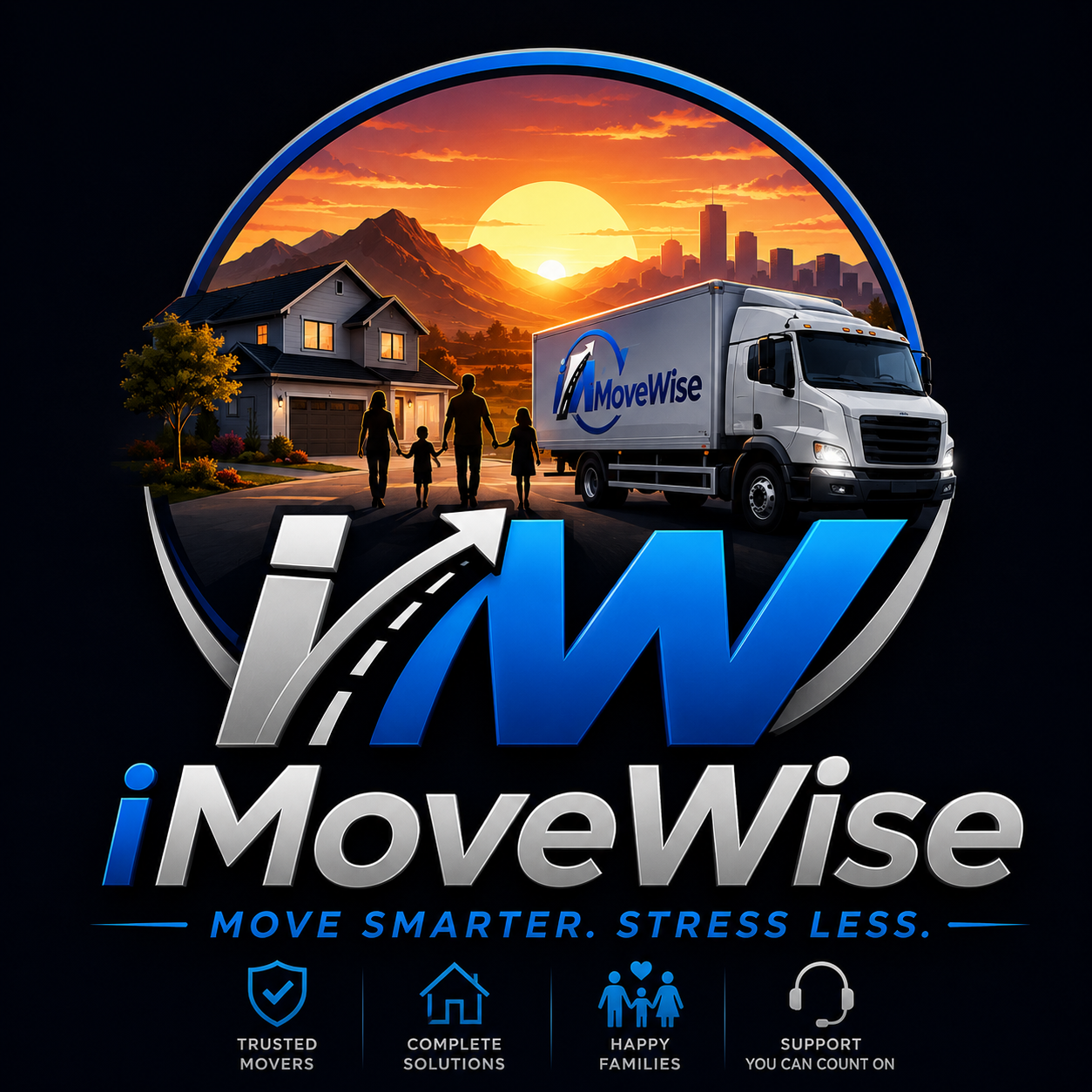iMoveWise Logo and company slogans. move smarter