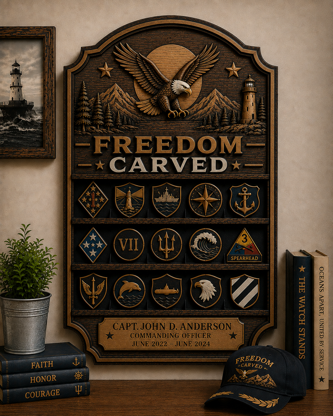 Custom Military Command Patch Display