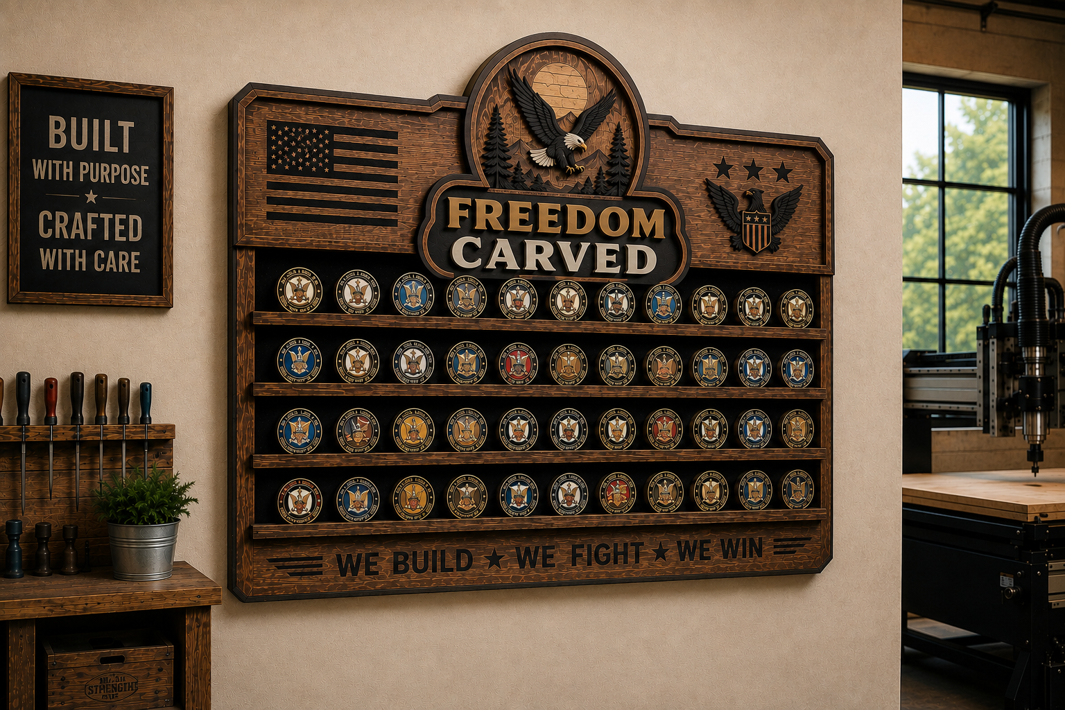 Personalized Military Challenge Coin Display
